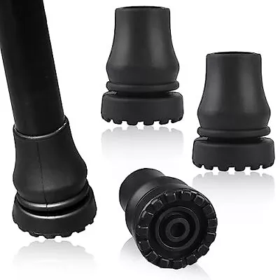 Heavy Duty Rubber Cane Tips For Seniors Walking Stick 4 Pack 3/4 In • $9.21