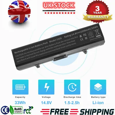 £14.49 • Buy Battery For Dell Inspiron 1525 1526 1545 1440 1750 1546 1750 GW240 M911G X284G