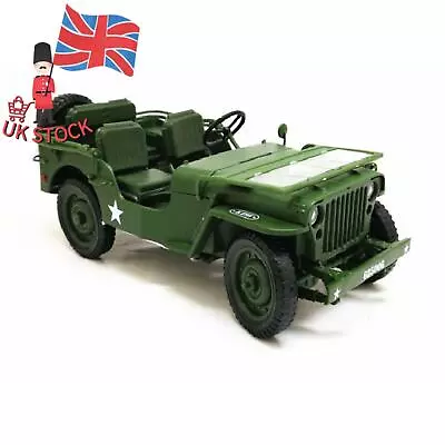 1:18 Willys WWII Tactical Truck Off-road Military Vehicle Model Ornaments Gift • £47.03