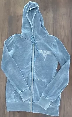 Vintage Van Halen Tour Of The World Heathered Blue Long Sleeve Hoodie 80s Rock M • $49.99