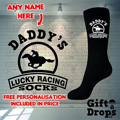 Personalised Lucky Horse Racing Socks Birthday Gift Gifts Dad  Grandad Father • £7.99