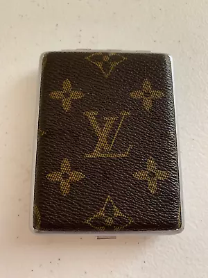 Lv Brown Leather Metal Cigarette Holder Case Brown Pre-owned • $149.99