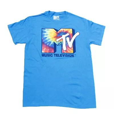 Men's Music Television MTV Vintage Retro Tie Dye Blue TV Show T-Shirt - XL • $0.99