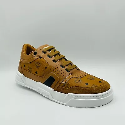 $525 MCM Men's Cognac Brown Visetos Leather Low-top Sneakers MEXASMM37CO • $246.50