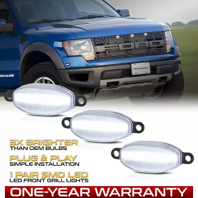 For 10-14 Ford F150 SVT Raptor  BRIGHT WHITE  LED Grille Light Front Marker Lamp • $14.39