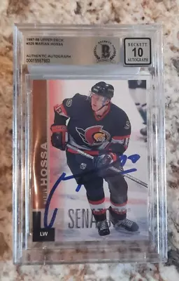 Marian Hossa Signed 1997-98 Upper Deck Rookie Card Beckett BAS Auto 10 • $199.99