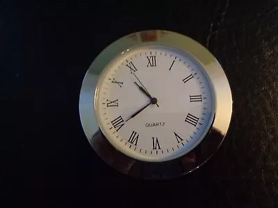 2-1/2 (65MM) Hi-Qual QUARTZ CLOCK Insert Silver Bezel Metal Case Roman • $8.99