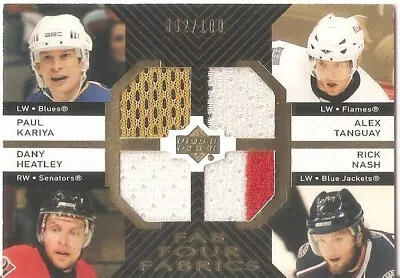 2007-08 Fab 4 Four Fabrics Quad Jersey Kariya Tanguay Heatley Nash #ff-kthn • $29.08