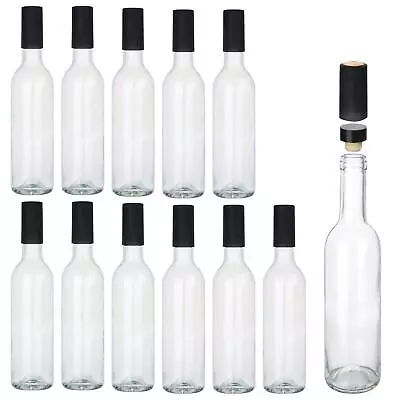 12 Oz Glass Bottles With Cork LidsHome Brewing Bottles Juicing Bottles With ... • $41.66