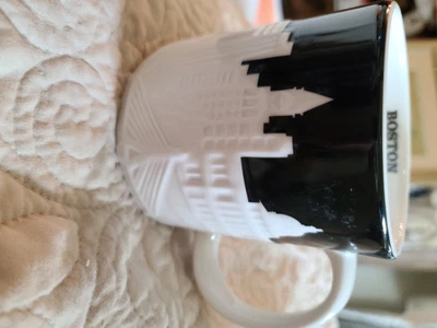 $18 • Buy Starbucks Boston Collector Series 3D Relief Black White Skyline 2012 16 Oz Mug