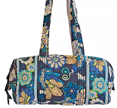 Vintage Vera Bradley Duffle Bag Mod Floral Blue Spring 2007 • $19.99