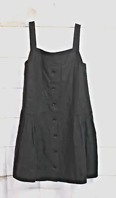 P ~ Authentic CHANEL Sun Dress P43116V28988 100% Linen Sleeveless ~ Black Sz 38 • $449.99
