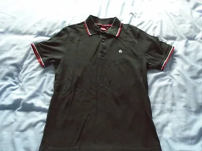 Merc Black With Red And White Collar Piping Polo Shirt L Large Pc Mod • $12.44