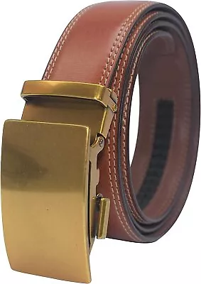 Mens Ratchet Belt Genuine Leather Belts For Men Adjustable Automatic Buckle • $19.95