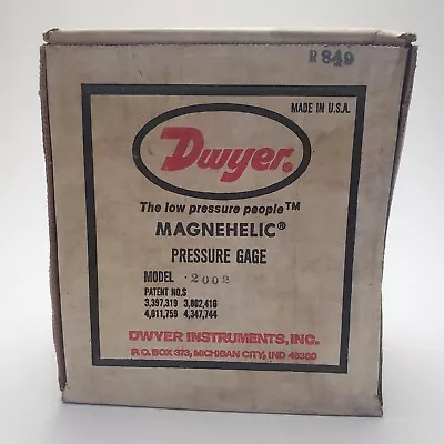 Dwyer 2002 Magnehelic Differential Pressure Gauge New R849 • $27