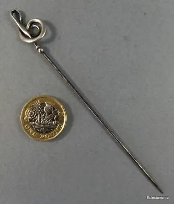 £38 • Buy CHARLES HORNER Sterling Silver  Treble Clef  Hat Pin - Chester 1906