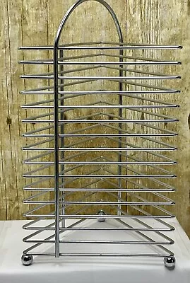 Vintage 45 Record Vertical Tower 15 Slots Silver Tone Triangle Shape. • $19.99