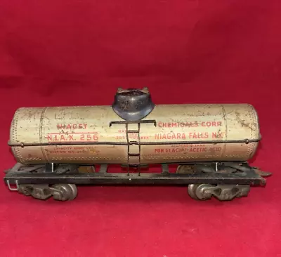 MARX NIAX 256 NIACET Chemicals Corp. O Gauge Metal Train Tanker Car Single DOme • $9.99