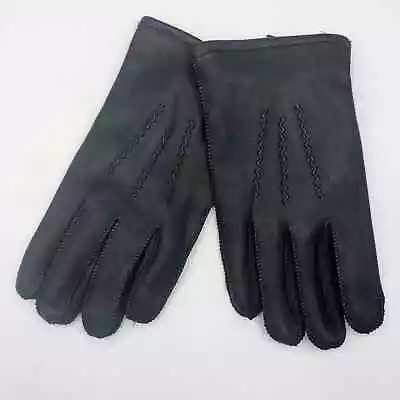 NEW Fownes Leather Gloves Wool Cashmere Blend Lining Black Men's Sz Large • $11.95