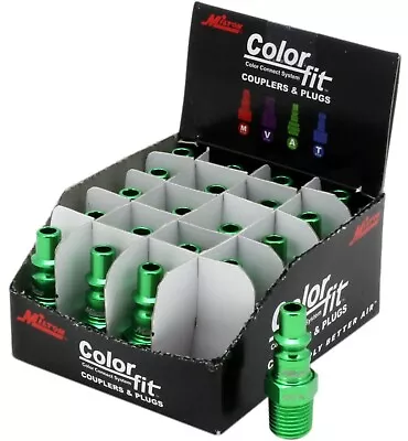 Milton 777AC-20 ColorFit Plugs A-style Green 1/4  NPT Male Box Of 20 • $14.99