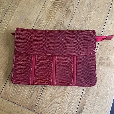 Red Leather Clutch Bag • £8