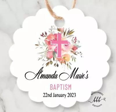 12 Gift Tags Thank You Favour Cross Communion Personalised Baptism Christening • $4.98