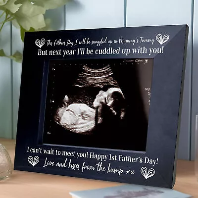 Baby Scan Wooden Photo Frame 1st Fathers Day Gift For Daddy From Bump Keepsake • £9.99