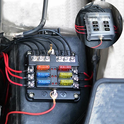 £10.87 • Buy 6-Way 12V 32V Blade Fuse Box Block & Auto Marine Fuse Box Holder Bus Bar Car Kit