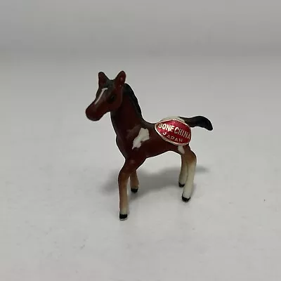 Vintage Bone China Horse Pony Figurine Miniature 1” Japan Sticker • $6.29