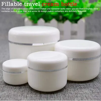 White Travel Sample Pots Jars Pieces Containers With Lids 30ml 50ml 100ml 250ml • £2.93