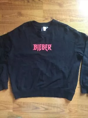 2016 Justin Bieber Purpose Tour Concert Black  Top Size L Sweatshirt Long Sleeve • $25