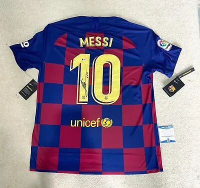 Lionel Messi Autographed Barcelona (Inscribed Leo) Jersey Beckett BAS COA • £1700