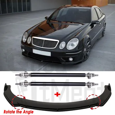 For Mercedes W211 W212 Front Bumper Lip Body Kit Spoiler Splitter + Strut Rods • $119.89