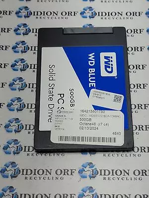 Western Digital  WDS500G1B0A-00H9H0 500GB 2.5  SSD Grade A SKU 5036 • $18.99