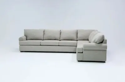 2 Piece L-Shaped 3-Seater Reversible Sectional Fabric Sofa Set Living Room • $900