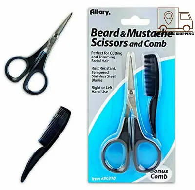 Mini/Pocket Facial Hair Scissor Kit BLACK For MEN Beard & Mustache. • $9.99