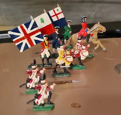 Revolutionary War British 40mm Hand Painted Flats  Lead Toy Soldier Flag Bearer  • $95