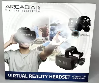 Arcadia 360 Virtual Reality Headset With Built-In Headphones Blue New In Box • $12.99