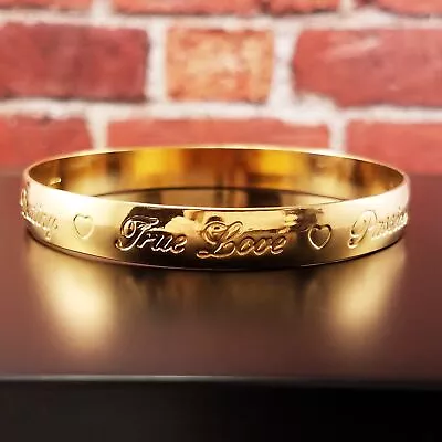 Vintage Jewelry Avon Love Bracelet Gold Plated Finish Bangle • $15.99