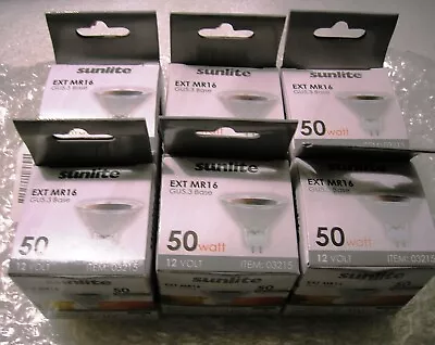 Sunlite Bulbs 6 Pack EXT MR16 GU 5.3 Base 2 Pin 50W 12V • $16.99