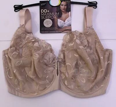 M & S Olivia Embroidery Collection Maximum Support Underwired Full Cup Bra ~36H~ • £10.95