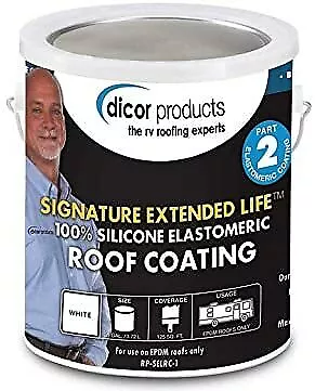 Dicor Corp RP-SELRC-1 EPDM Rubber Roof Coating Silicone Elastomeric RV Repair  • $146.42