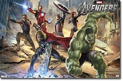 2012 MARVEL COMICS AVENGERS MURAL IRON MAN HULK CAPTAIN AMERICA 22x34 NEW POSTER • $9.99