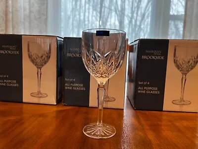 Marquis By Waterford Crystal Brookside Wine Glasses Set OF 4 - 3 Boxes • $120