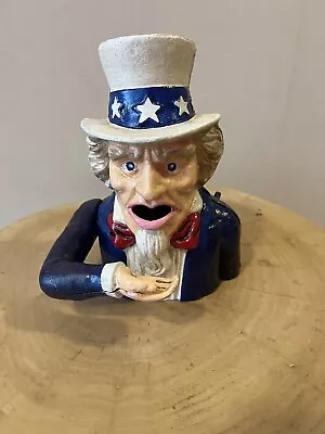 Vintage Piggy Bank COIN BOX Uncle Sam • $109