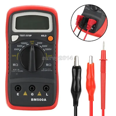 Resistance Tester BM500A 1000V 1999M Digital Insulation Meter Megohmmeter Megger • $21.98