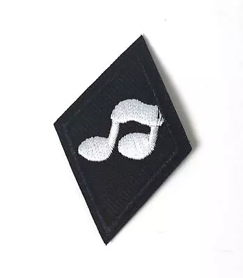 Double Musical Beam Note Patch Iron-On/Sew-On Embroidered Motif 2616 • $2.89