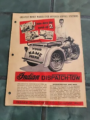 Vintage INDIAN MOTOCYCLE Motorcycle Dealer Print Poster Sign • $29.99