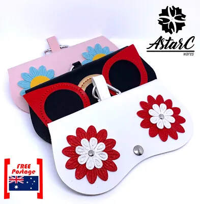 $7.99 • Buy Sunglasses Eye Glasses Leatherette Soft Case Shell Protector Clip Pouch - AstarC