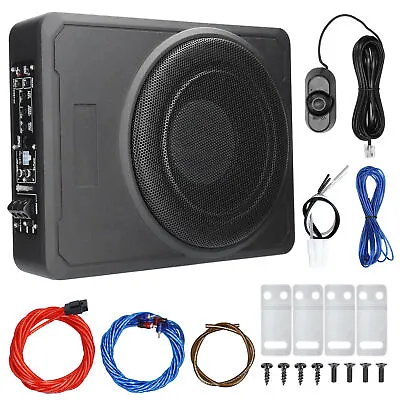 10  600W Slim Under-Seat Subwoofer Powered Car Truck Sub W/ Amp Kit Speaker B4W2 • $85.99